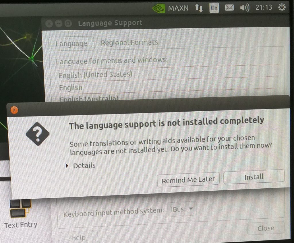 Install language