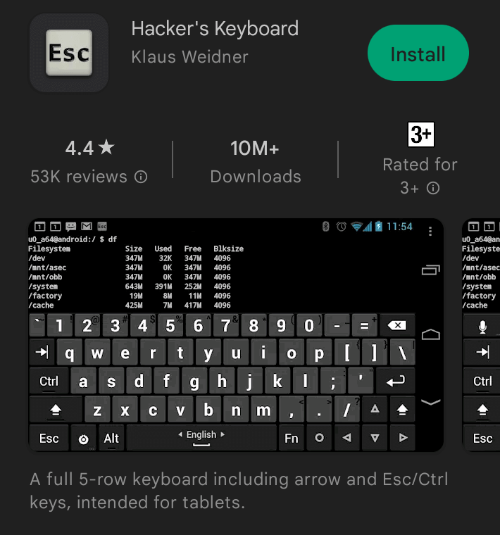 Hackers Keyboard app