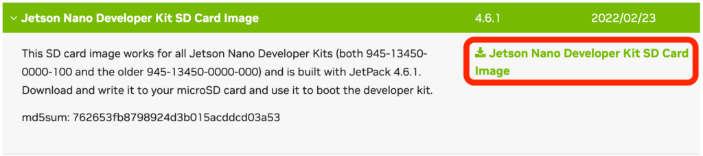 JetPack 4.6.1 SD card image